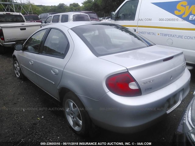 1B3ES46C42D536049 - 2002 DODGE NEON SE SILVER photo 3