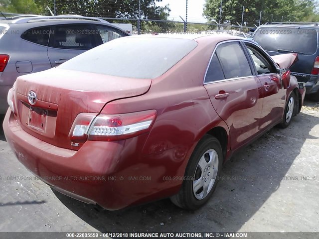 4T1BF3EK1AU567827 - 2010 TOYOTA CAMRY SE/LE/XLE 红色 照片 4