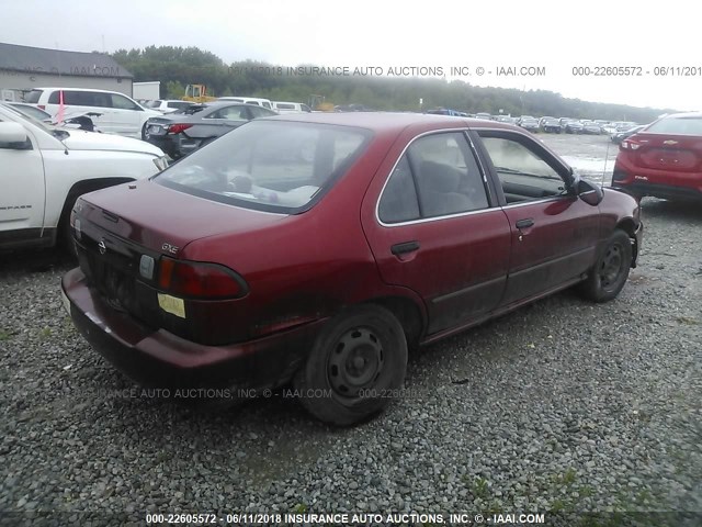 1N4AB41D4WC754023 - 1998 NISSAN SENTRA E/XE/GXE/GLE RED photo 4