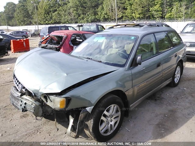 4S3BH675X37646437 - 2003 SUBARU LEGACY OUTBACK AWP GREEN photo 2