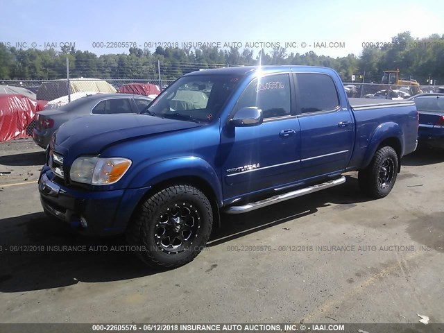 5TBDT44196S530131 - 2006 TOYOTA TUNDRA DOUBLE CAB SR5 BLUE photo 2