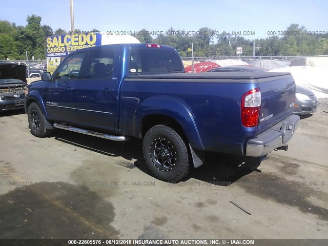 5TBDT44196S530131 - 2006 TOYOTA TUNDRA DOUBLE CAB SR5 BLUE photo 3