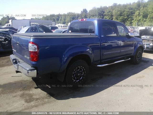 5TBDT44196S530131 - 2006 TOYOTA TUNDRA DOUBLE CAB SR5 BLUE photo 4
