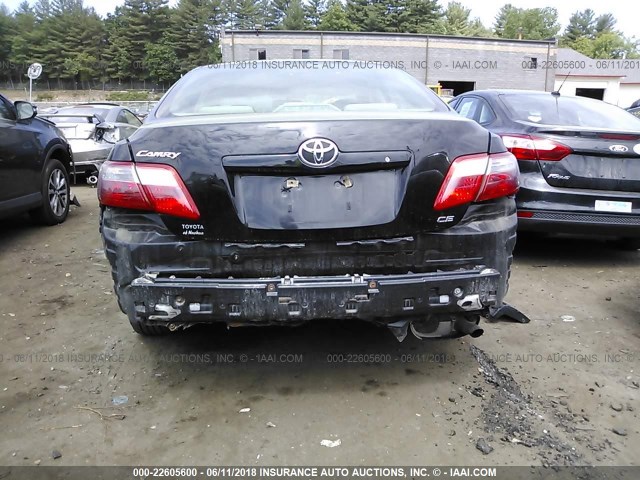 4T1BE46K57U043712 - 2007 TOYOTA CAMRY NEW GENERAT CE/LE/XLE/SE BLACK photo 6