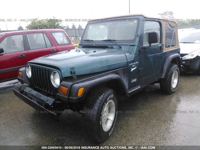 1J4FY19S9VP498835 - 1997 JEEP WRANGLER / TJ SPORT GREEN photo 2