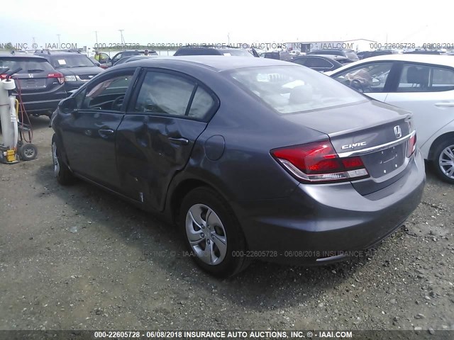 19XFB2F51FE223182 - 2015 HONDA CIVIC LX GRAY photo 3