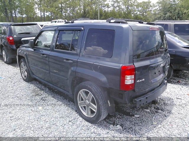 1J8FF48W87D322437 - 2007 JEEP PATRIOT LIMITED BLUE photo 3