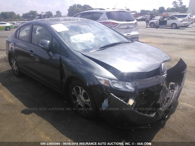 19XFB4F29DE000998 - 2013 HONDA CIVIC HYBRID GRAY photo 1