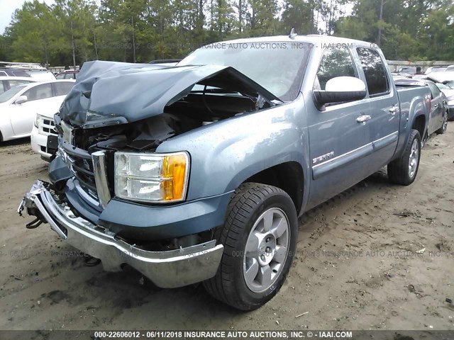 3GTP2VE30BG329269 - 2011 GMC SIERRA K1500 SLE TEAL photo 2