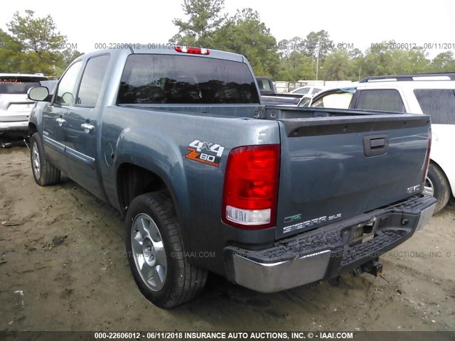 3GTP2VE30BG329269 - 2011 GMC SIERRA K1500 SLE TEAL photo 3