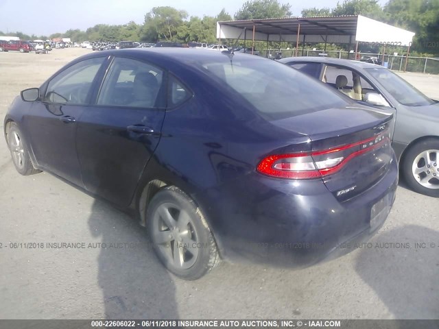 1C3CDFBB1FD431861 - 2015 DODGE DART SXT BLUE photo 3