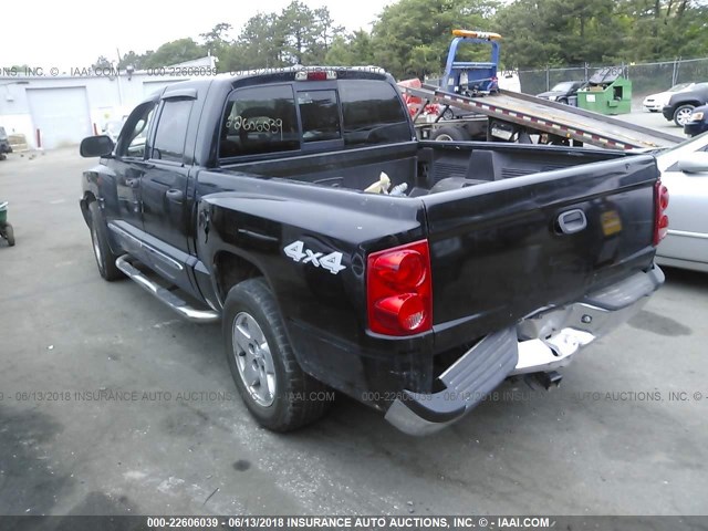 1D7HW58N46S537097 - 2006 DODGE DAKOTA QUAD LARAMIE BLACK photo 3