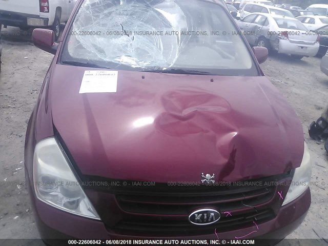 KNDMB233276190856 - 2007 KIA SEDONA EX/LX RED photo 6