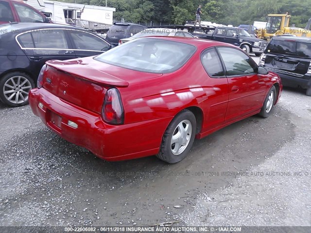 2G1WX12K949293377 - 2004 CHEVROLET MONTE CARLO SS RED photo 4