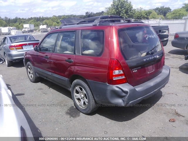 JF1SG63645H745601 - 2005 SUBARU FORESTER 2.5X MAROON photo 3