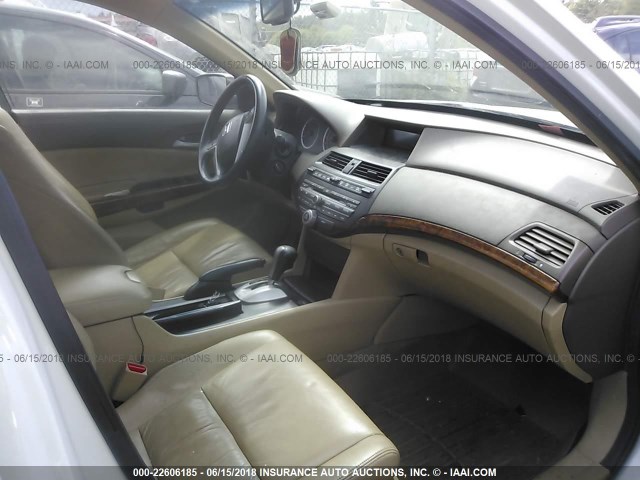 1HGCP3F80AA031706 - 2010 HONDA ACCORD EXL WHITE photo 5