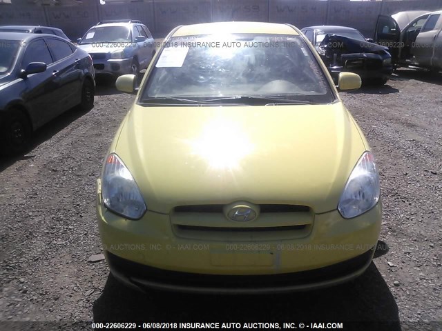 KMHCM3ACXAU181450 - 2010 HYUNDAI Accent BLUE/GS YELLOW photo 6