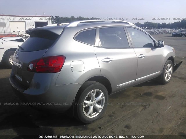 JN8AS5MT8BW156968 - 2011 NISSAN ROGUE S/SV/KROM GRAY photo 4