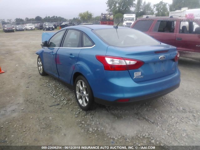 1FAHP3H20CL153282 - 2012 FORD FOCUS SEL BLUE photo 3