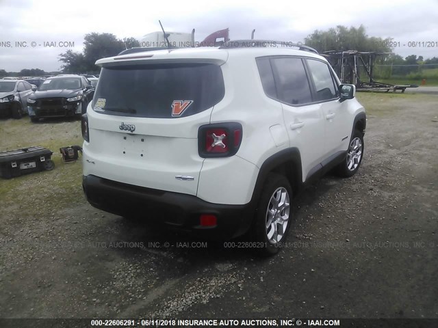 ZACCJBBT3FPB25087 - 2015 JEEP RENEGADE LATITUDE WHITE photo 4