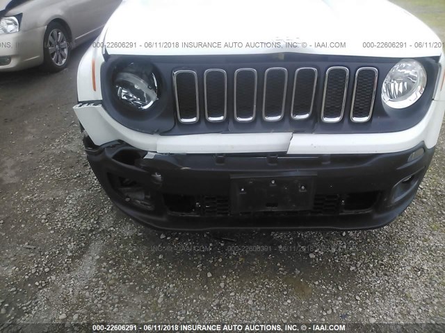 ZACCJBBT3FPB25087 - 2015 JEEP RENEGADE LATITUDE WHITE photo 6