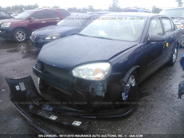 1G1ZT54875F166170 - 2005 CHEVROLET MALIBU LS მუქი ლურჯი ფოტო 2