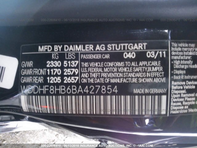 WDDHF8HB6BA427854 - 2011 MERCEDES-BENZ E 350 4MATIC BLACK photo 9