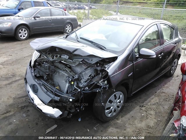 JTDKDTB34E1078921 - 2014 TOYOTA PRIUS C GRAY photo 2