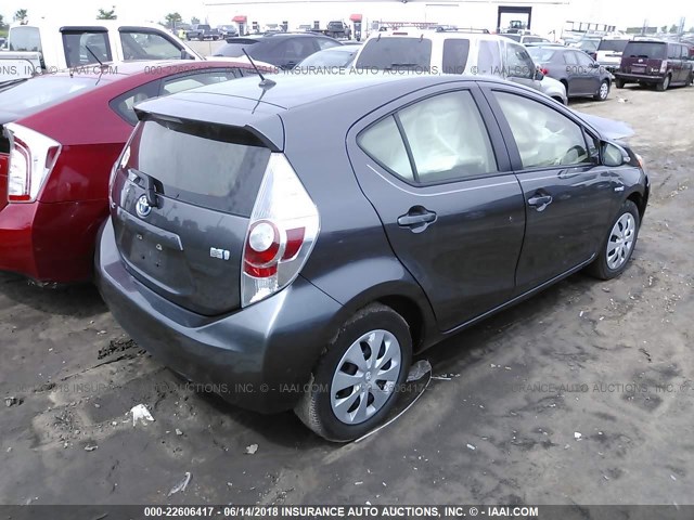 JTDKDTB34E1078921 - 2014 TOYOTA PRIUS C GRAY photo 4