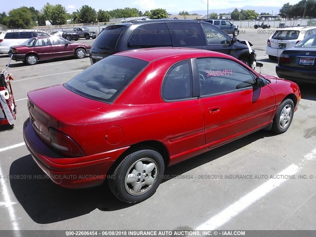 1P3ES22YXWD589431 - 1998 PLYMOUTH NEON RED photo 4