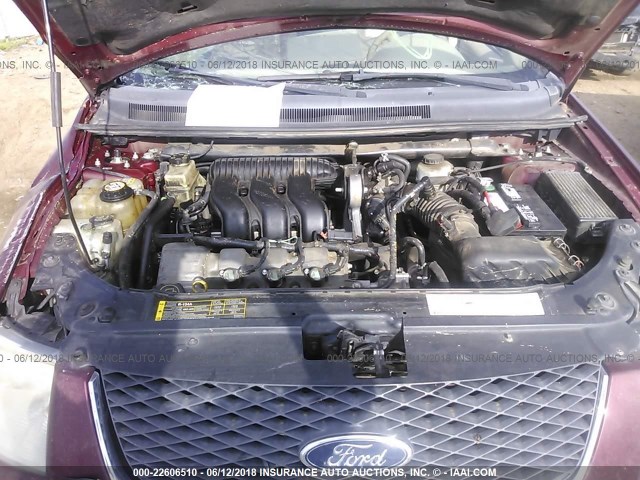 1FMDK06165GA45448 - 2005 FORD FREESTYLE LIMITED RED photo 10