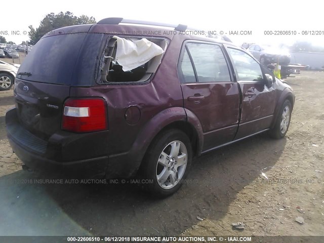 1FMDK06165GA45448 - 2005 FORD FREESTYLE LIMITED RED photo 4