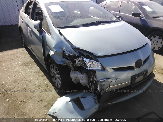 JTDKN3DPXC3026031 - 2012 TOYOTA PRIUS PLUG-IN  Light Blue photo 6