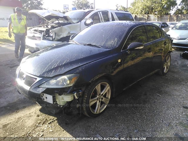 JTHBF5C26D5192811 - 2013 LEXUS IS 250 BLACK photo 2