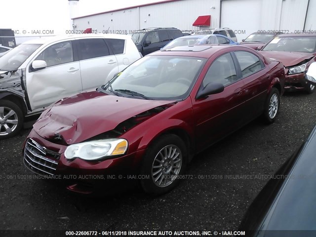 1C3EL46X25N673265 - 2005 CHRYSLER SEBRING RED photo 2