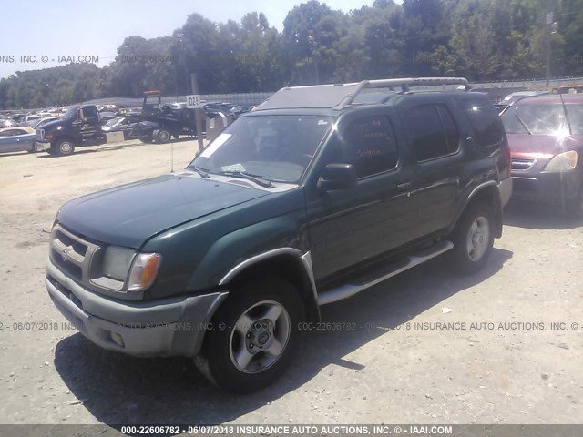 5N1ED28T71C532166 - 2001 NISSAN XTERRA XE/SE GREEN photo 2