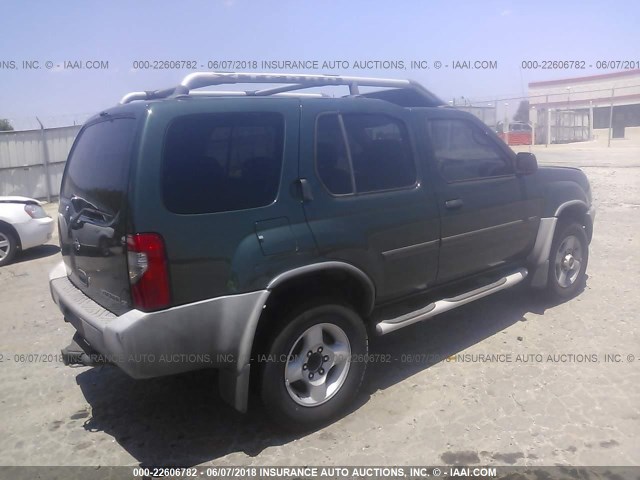 5N1ED28T71C532166 - 2001 NISSAN XTERRA XE/SE GREEN photo 4