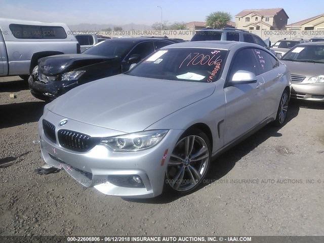 WBA4E3C33HG187387 - 2017 BMW 440I GRAN COUPE SILVER photo 2