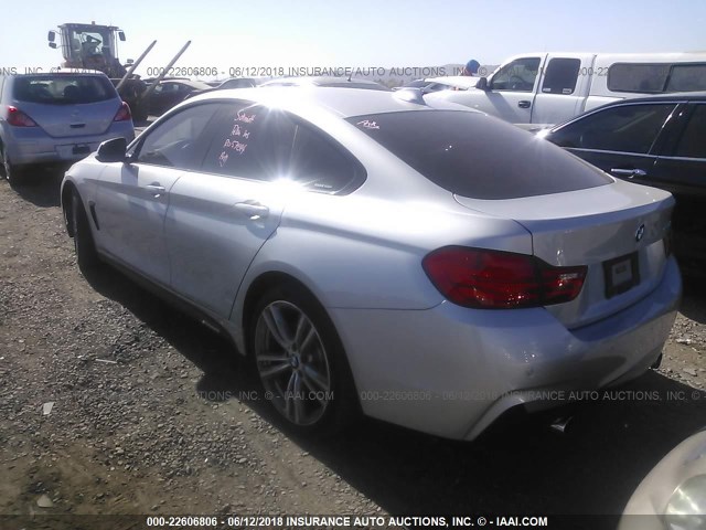 WBA4E3C33HG187387 - 2017 BMW 440I GRAN COUPE SILVER photo 3