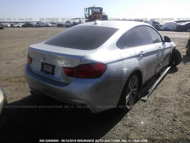 WBA4E3C33HG187387 - 2017 BMW 440I GRAN COUPE SILVER photo 4