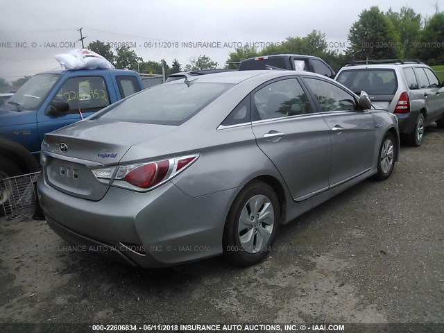 KMHEC4A40DA078828 - 2013 HYUNDAI SONATA HYBRID GRAY photo 4