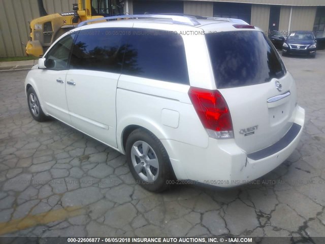 5N1BV28UX7N117204 - 2007 NISSAN QUEST S/SE/SL WHITE photo 3