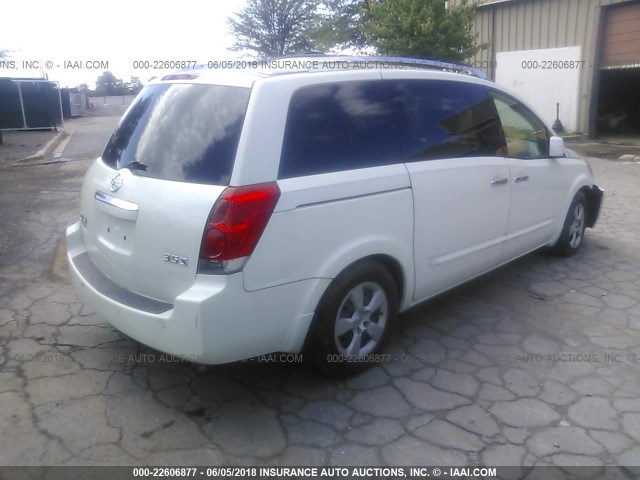 5N1BV28UX7N117204 - 2007 NISSAN QUEST S/SE/SL WHITE photo 4