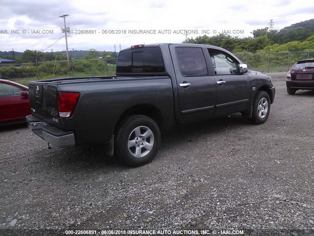 1N6AA07B34N508042 - 2004 NISSAN TITAN XE/SE/LE GRAY photo 4