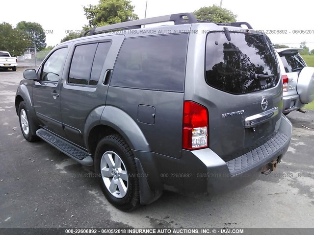 5N1AR18B68C641908 - 2008 NISSAN PATHFINDER S/LE/SE GRAY photo 3