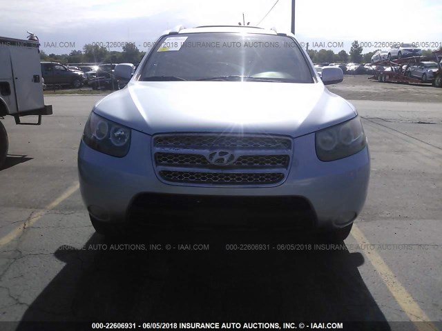 5NMSG13D37H111080 - 2007 HYUNDAI SANTA FE GLS BLUE photo 6