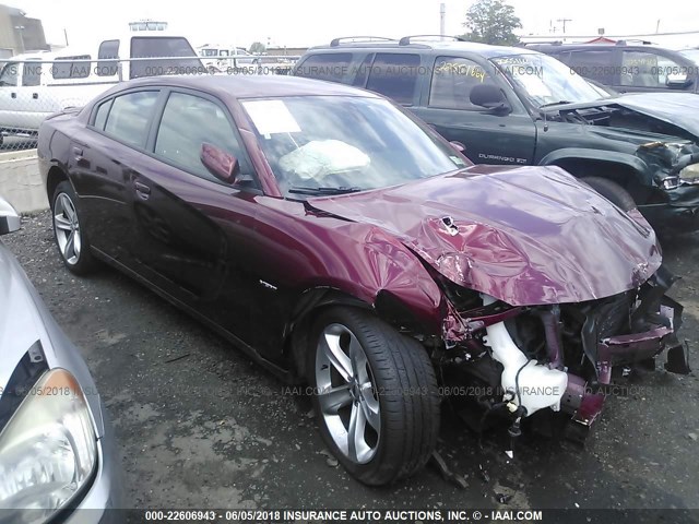 2C3CDXCT8JH175775 - 2018 DODGE CHARGER R/T BURGUNDY photo 1