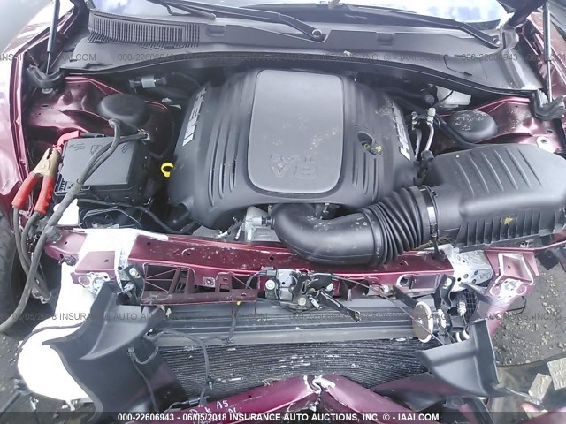 2C3CDXCT8JH175775 - 2018 DODGE CHARGER R/T BURGUNDY photo 10