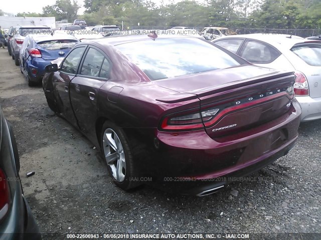 2C3CDXCT8JH175775 - 2018 DODGE CHARGER R/T BURGUNDY photo 3