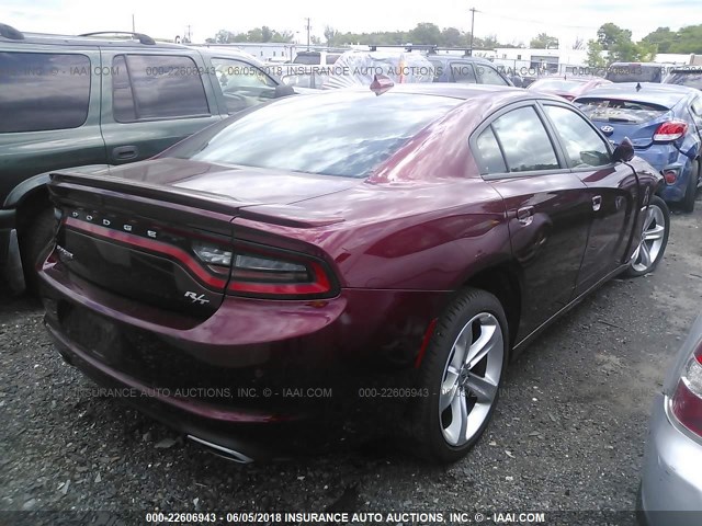 2C3CDXCT8JH175775 - 2018 DODGE CHARGER R/T BURGUNDY photo 4